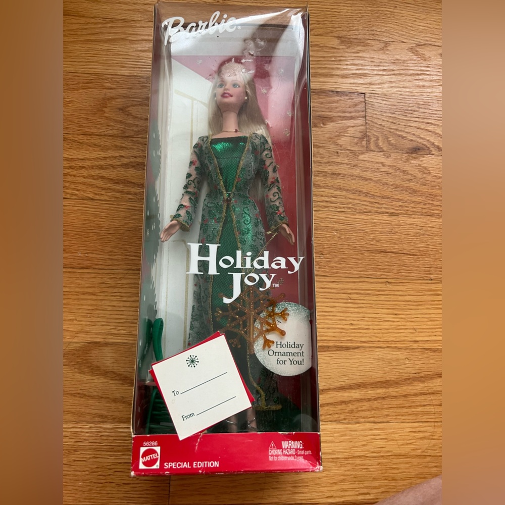 - 2003 Mattel Barbie Holiday Joy Doll Green Dress  special edition